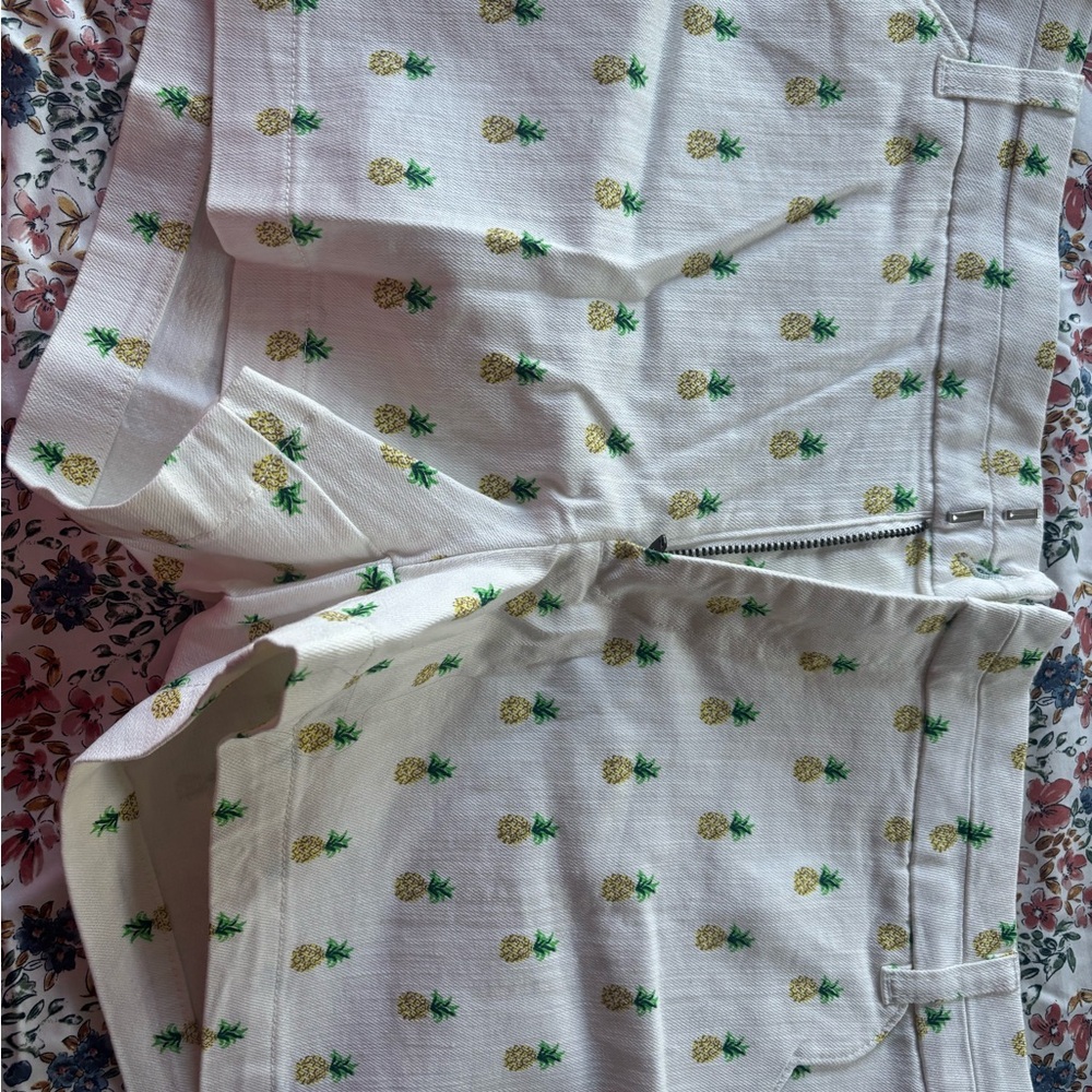 Brand NEW Blue Rain White Shorts with Pineapple Design
